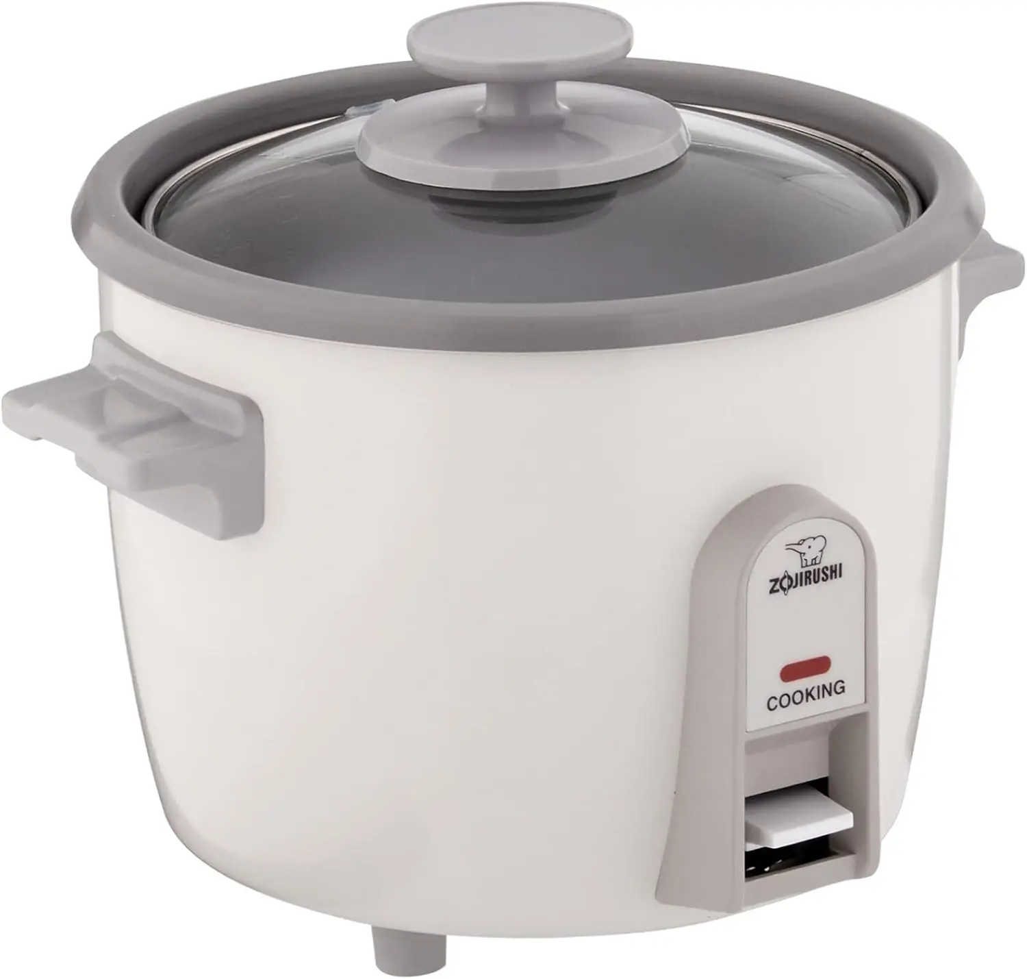 

3 Cup Rice Cooker and Steamer, Easy Single Switch, Nonstick Pan, Glass Lid, White