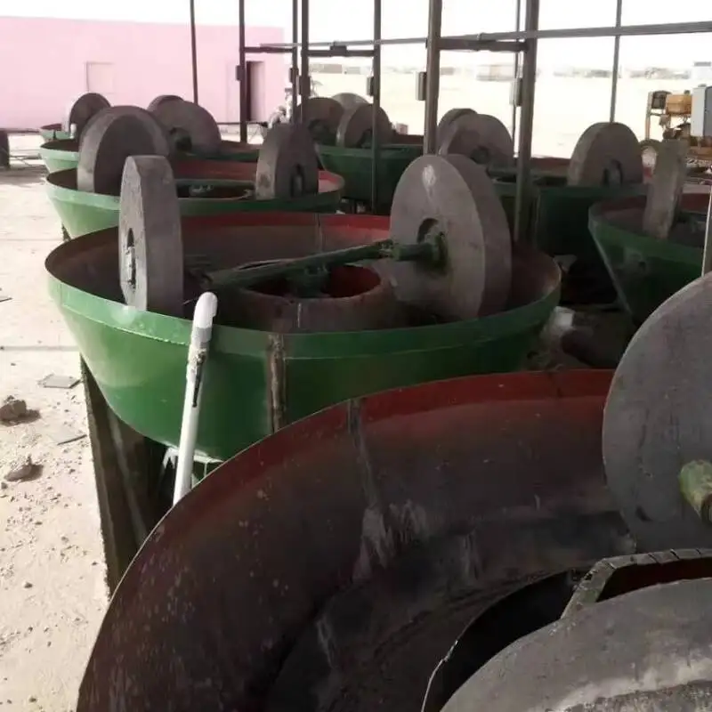 Gold Two Roller Amaam Mill Wet Pan Grinding hine for Gold Ore Processing For Sale