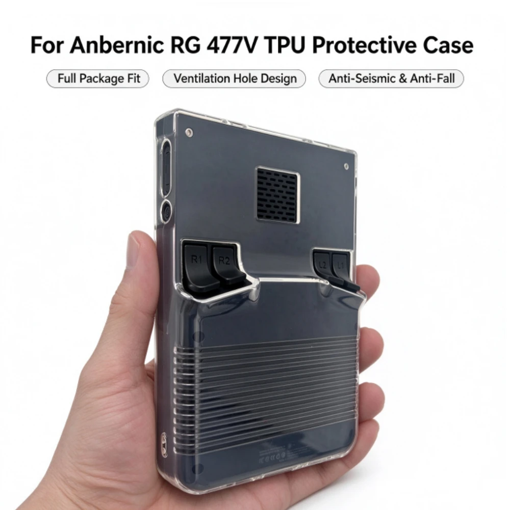 For Anbernic RG477V Transparent Soft Handheld Game Console Cover TPU Protective Case For RG 477V Protection Shell