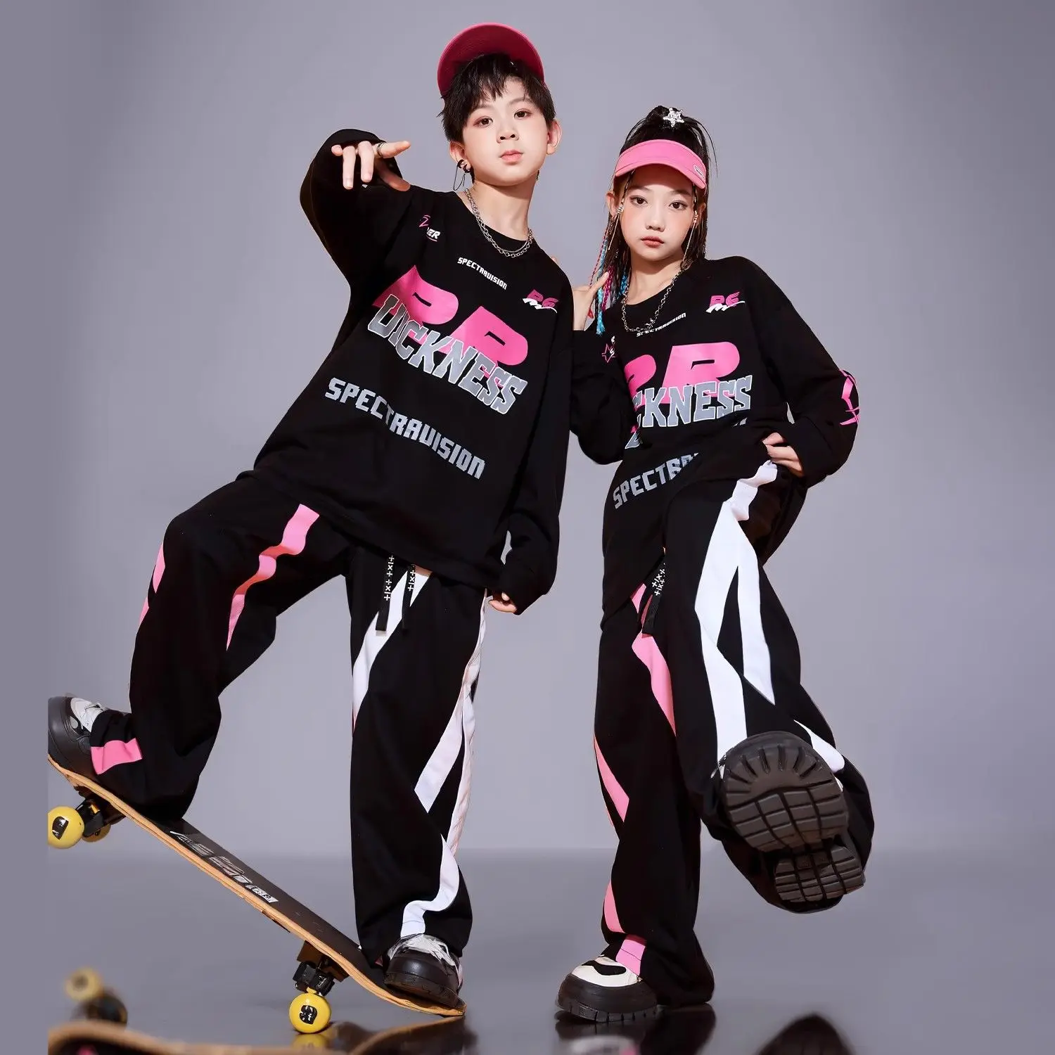 

Street Dance Children's Trendy Clothing Autumn Suit Street Dance Children's Clothing Boys and Girls Trendy Trendy National