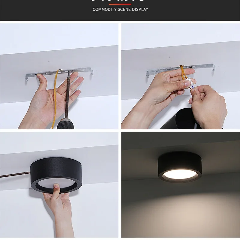 

Светодиодный потолочный светильник AC180-265V 7 Вт 18 Вт 24 Вт Потолочная точечная лампа для поверхностного монтажа для дома, кухни, прихожей, крыльца, лестничного светильника