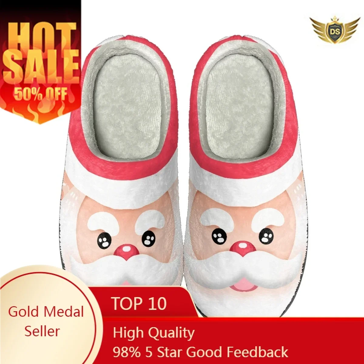 Christmas Design Flats Indoor Floor Slippers Casual Women Warm Cozy Home Cotton Slippers Drop Ship Casual Non-slip Men Footwear