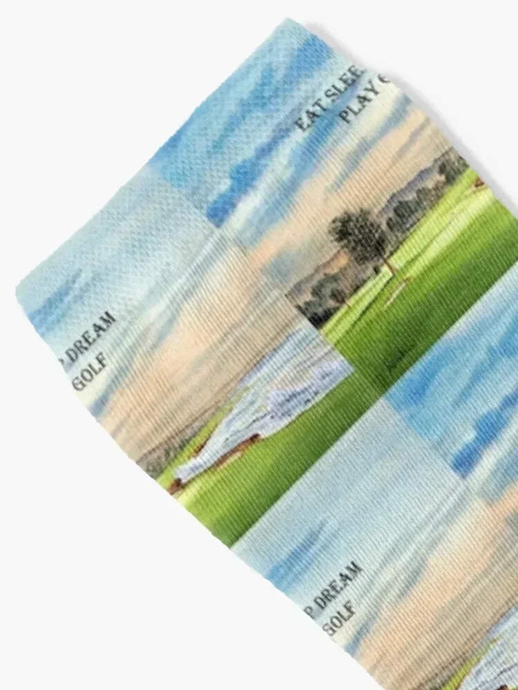 Pebble Beach Golf Course 18th Green - Eat Sleep Dream Play Golf Socks golf sport Socks Female Men's