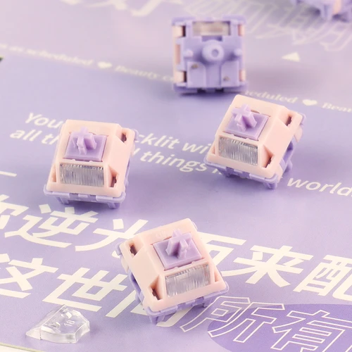 Imagen 1 del producto MMD Princess Switch V4 lineal RGB SMD 5pin 28g 38g 45g 48g 53g 62g para teclado mecánico PC PA66 LY HIFI LY prelubrado de fábrica