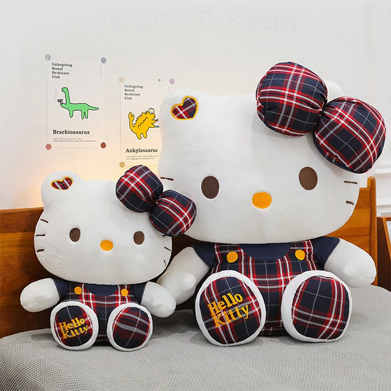 55cm sanrio kawaii olá kitty brinquedo de pelúcia kt gato boneca de pelúcia anime bonito crianças aniversário presente natal travesseiro sono para crianças