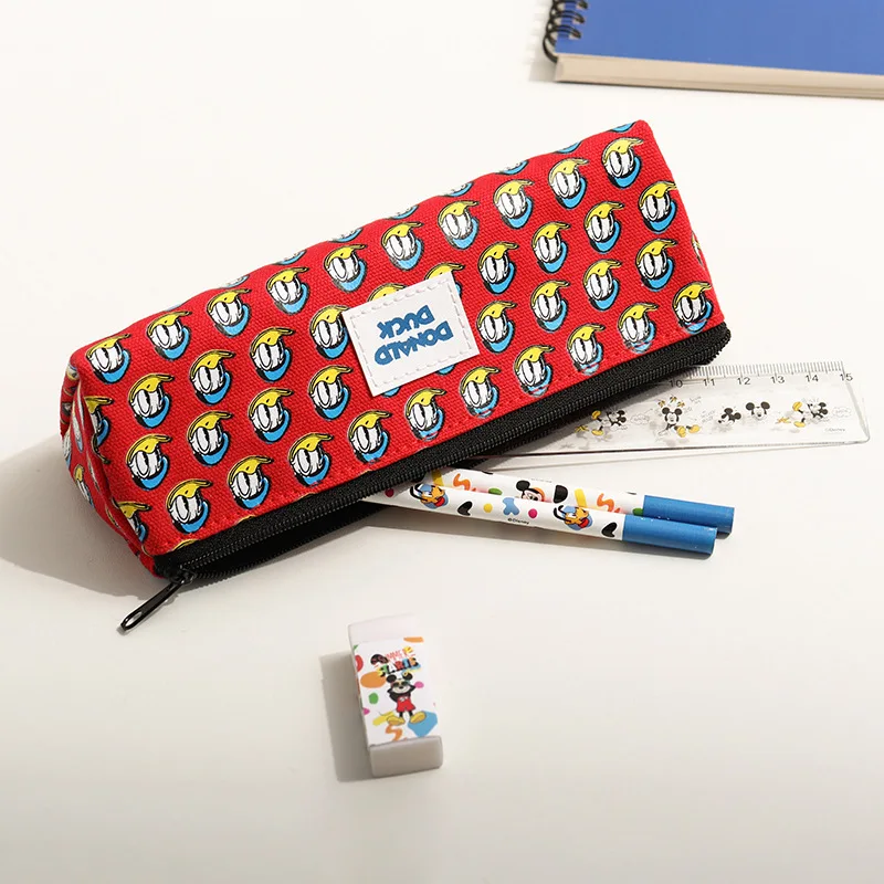 Disney Cartoon Cute Mickey Donald Duck Pencil Bag Childrens Student Stationery Personalized Simple Zipper Storage Bag Pencil Bag