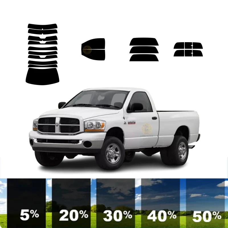 

precut Removable Window Tint Film For Car 100% UVR 5%-70%VLT Heat Insulation Carbon ﻿For DODGE RAM 3500 2 DR PU 2003-2009