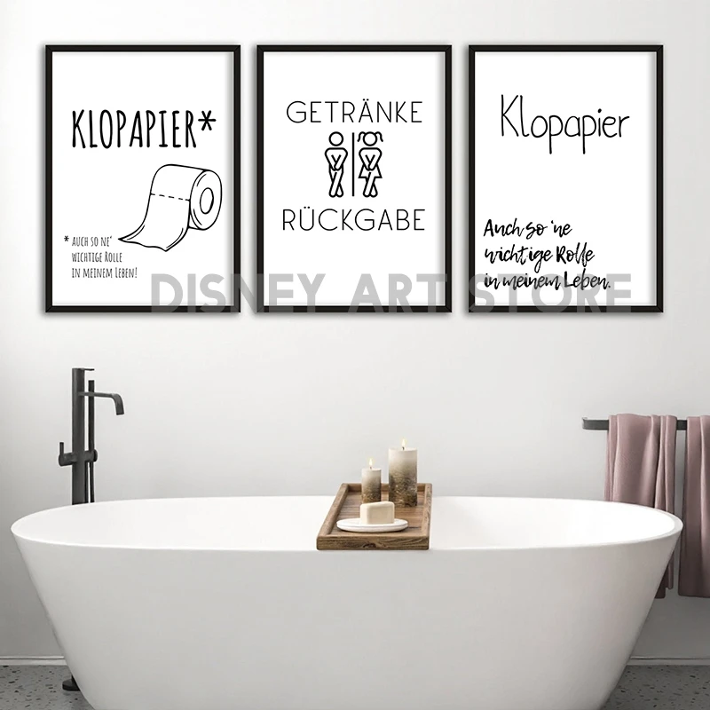 German Toilette Definition Poster Lustiges Toilettenschild Print Badezimmer Bad Klo Gäste WC Schild Deko Bild Canvas Painting