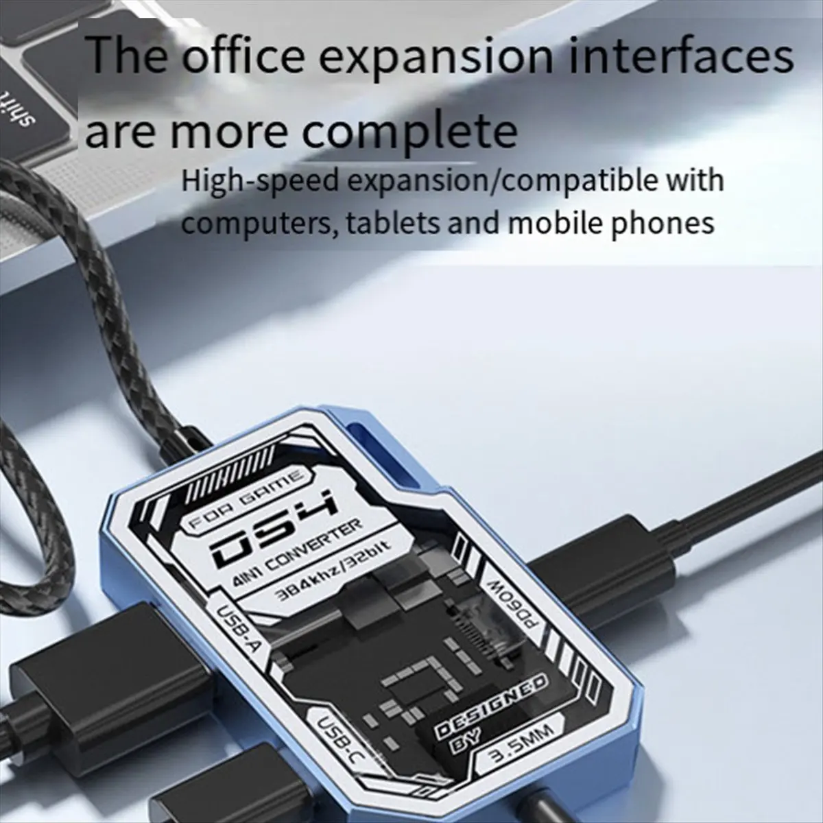 ABGZ 4 in 1 Transparent Usb C Hub Usb Splitter Type C Hub for Laptops Pc Accessories Docking Station Hub Usb3.0 Rj45