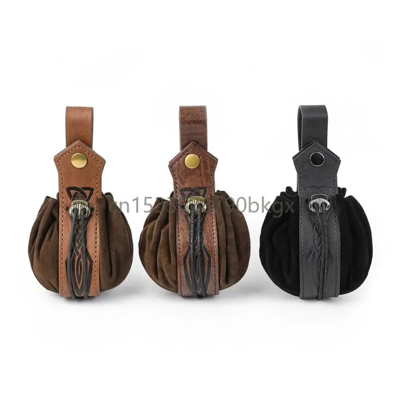 

Medieval Belt Bag Renaissances LARP Cosplay Costume Leather Coin Purse Gifts J78E