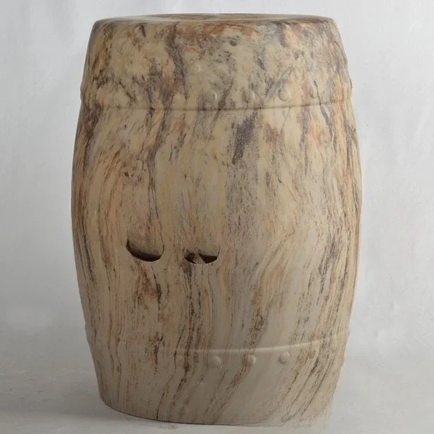 Classical retro nostalgic matte size model marble pattern ceramic stool