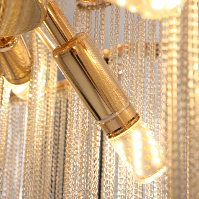 

Aluminum Chain Ceiling Chandelier Living Room High Quality Home Decor Bedroom Light Fixture Study Indoor Lighting