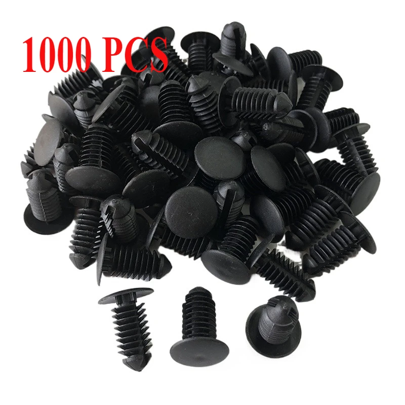 1000Pcs 10mm Hole Car Fixing Clips Trim Panel Plastic Retainer Rivets Fender Bumper Shield Retainer Clips For GM Ford Chrysler