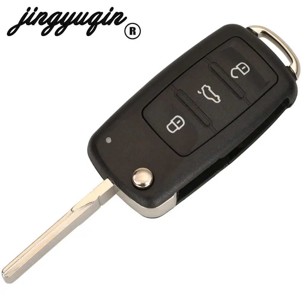 jingyuqin 2/3/4/5 Przyciski Dla Vw B5 Golf Seat Polo Passat Tiguan Dla Skoda Flip Skoda Folding Car Remote Key Shell Case Hu66 Blade