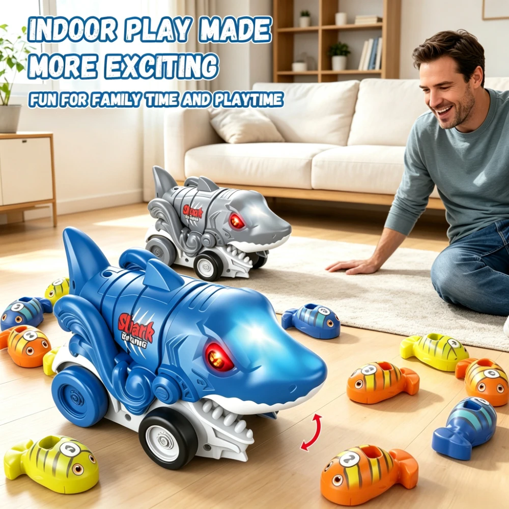 Magnetic Shark RC Car Remote Control Vehicle Desktop Bead Eating Battle Game Interactive Tabletop Racing for Christmas Gift view 6
