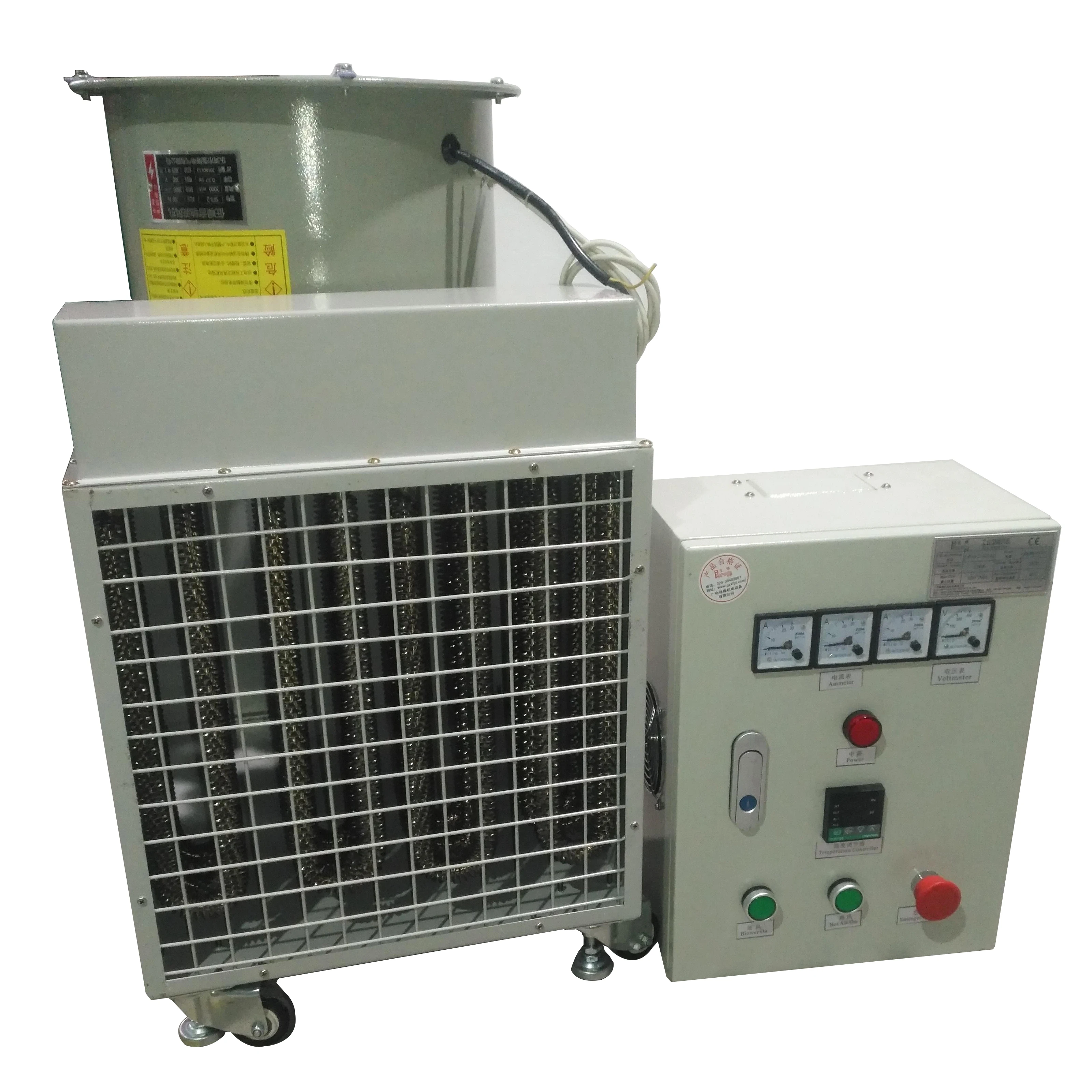 Ventilador Calentador de ventilador de motor de 380 V de acero inoxidable para invernadero ChickenDirect Fabricación de fábrica 12 KW Eléctrico 60 ℃   Calentador de aire caliente