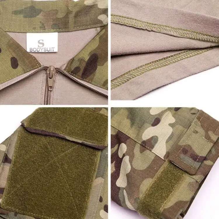 Men's Tactical Frog Suit Long Sleeve T-Shirt Outdoor Combat Training Tops Male Paintball Hunting Breathable Frog Skin Tee Shirt