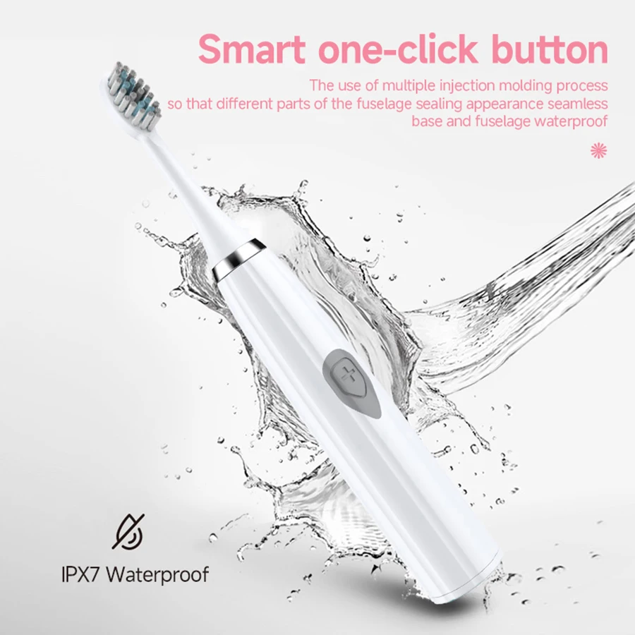 Electric Toothbrush for Adults Soft DuPont Bristle Portable Battery Endurance IPX7 Waterproof Intelligent Effective Oral Care