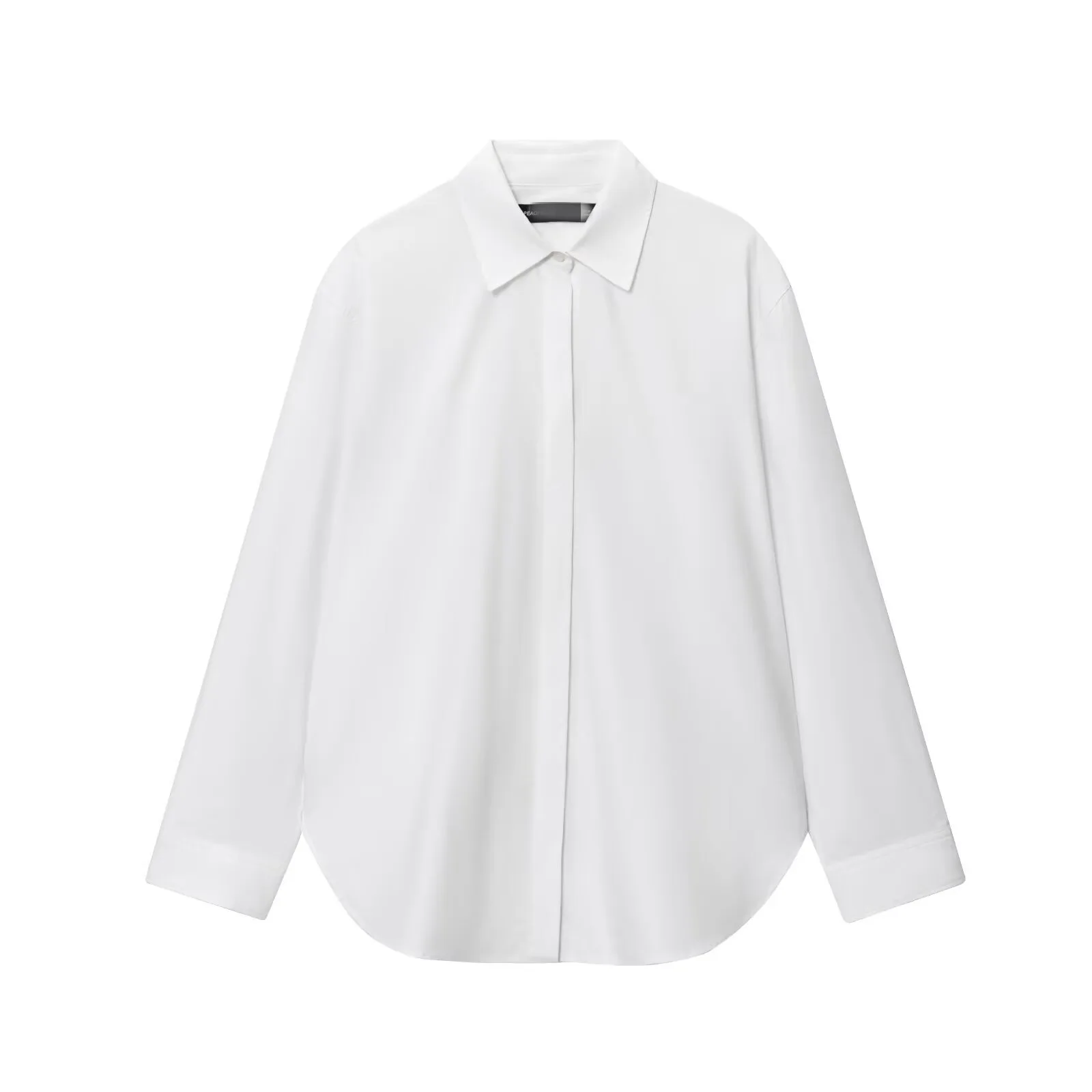 

New Autumn Fashion Casual Long Sleeve Turn-down Collar Single Breasted Poplin Solid Color Slim Fit White Shirt