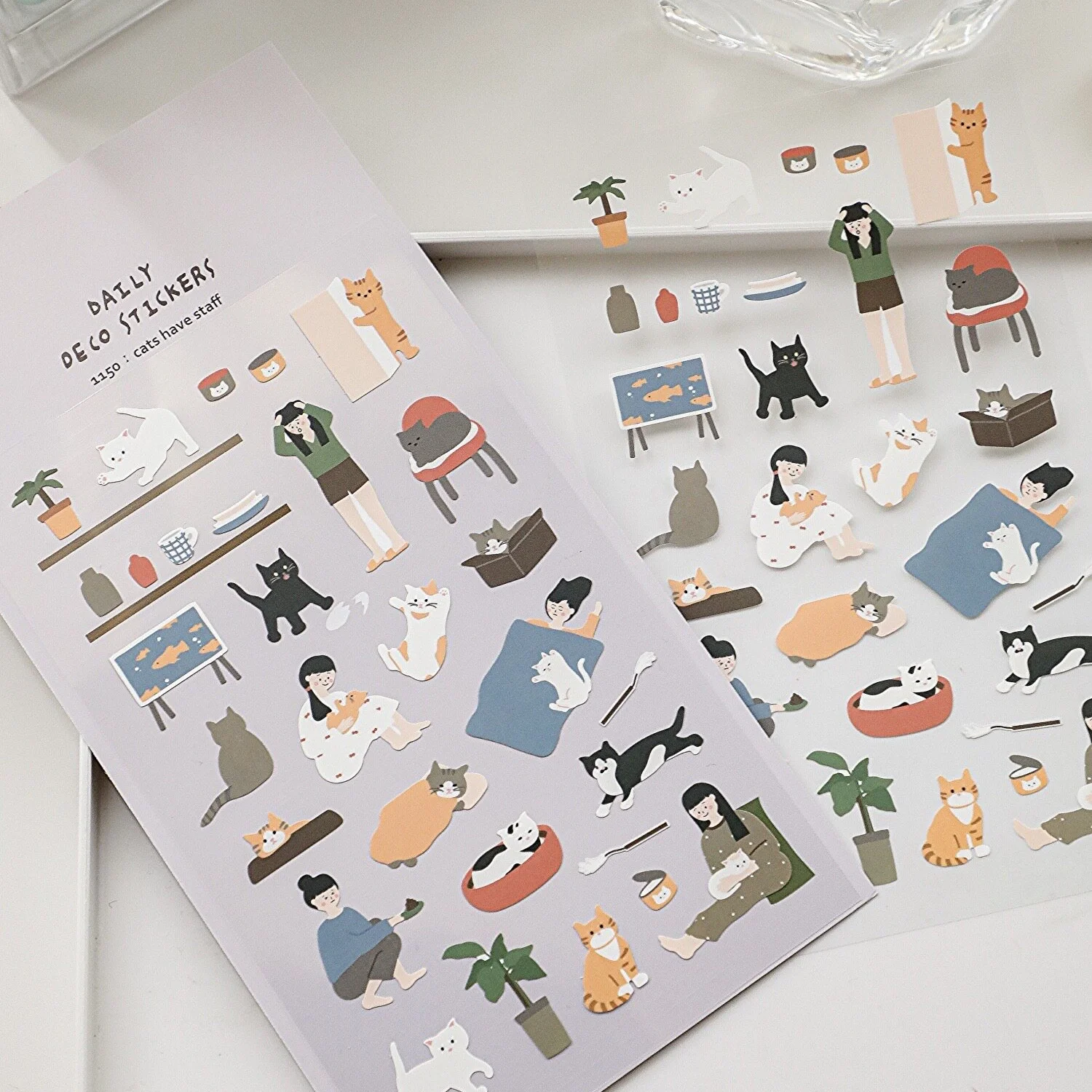 Koreanischer Import Suatelier Katzen-Papieraufkleber Scrapbooking DIY Journal Schreibwaren Aufkleber Deko Schulbedarf 1150
