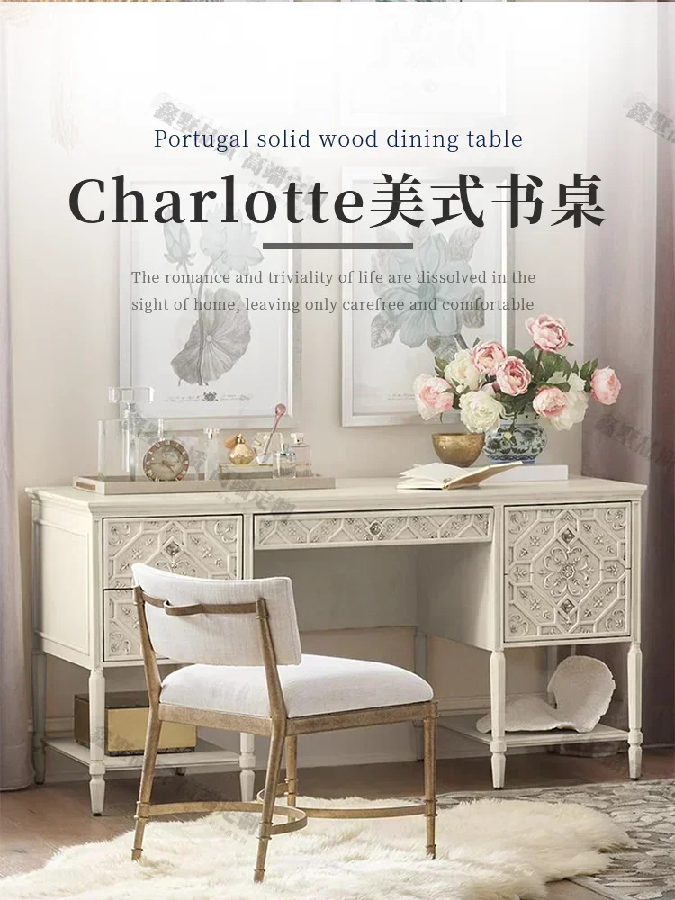 مكتب ريترو لغرفة المعيشة، مكتب كتابة منزلي، مكتب كمبيوتر أمريكي من الخشب الصلب ذو مظهر جيد #6