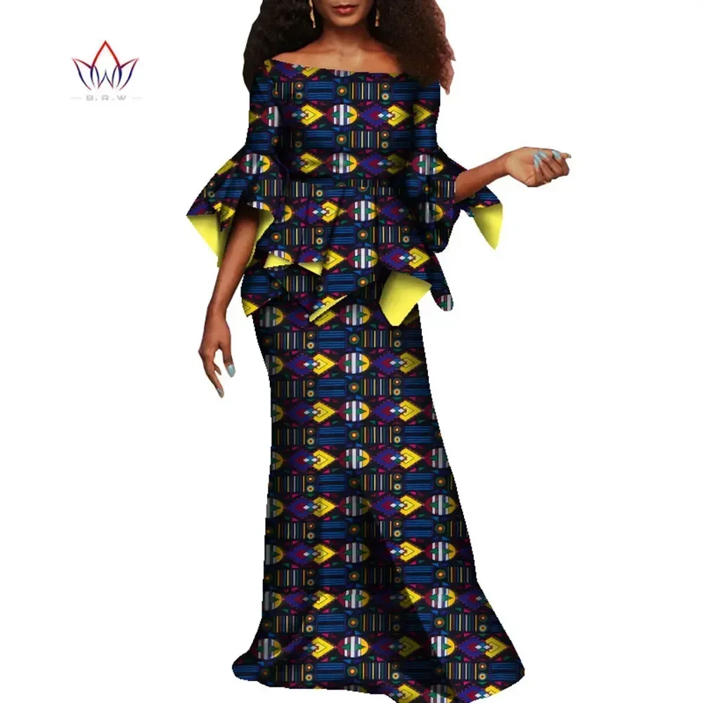 African Clothes for Women 2 Pieces Sets Tops and Skirts Matching Sets Wedding Party Dresses Ankara Outfits Gown WY8699