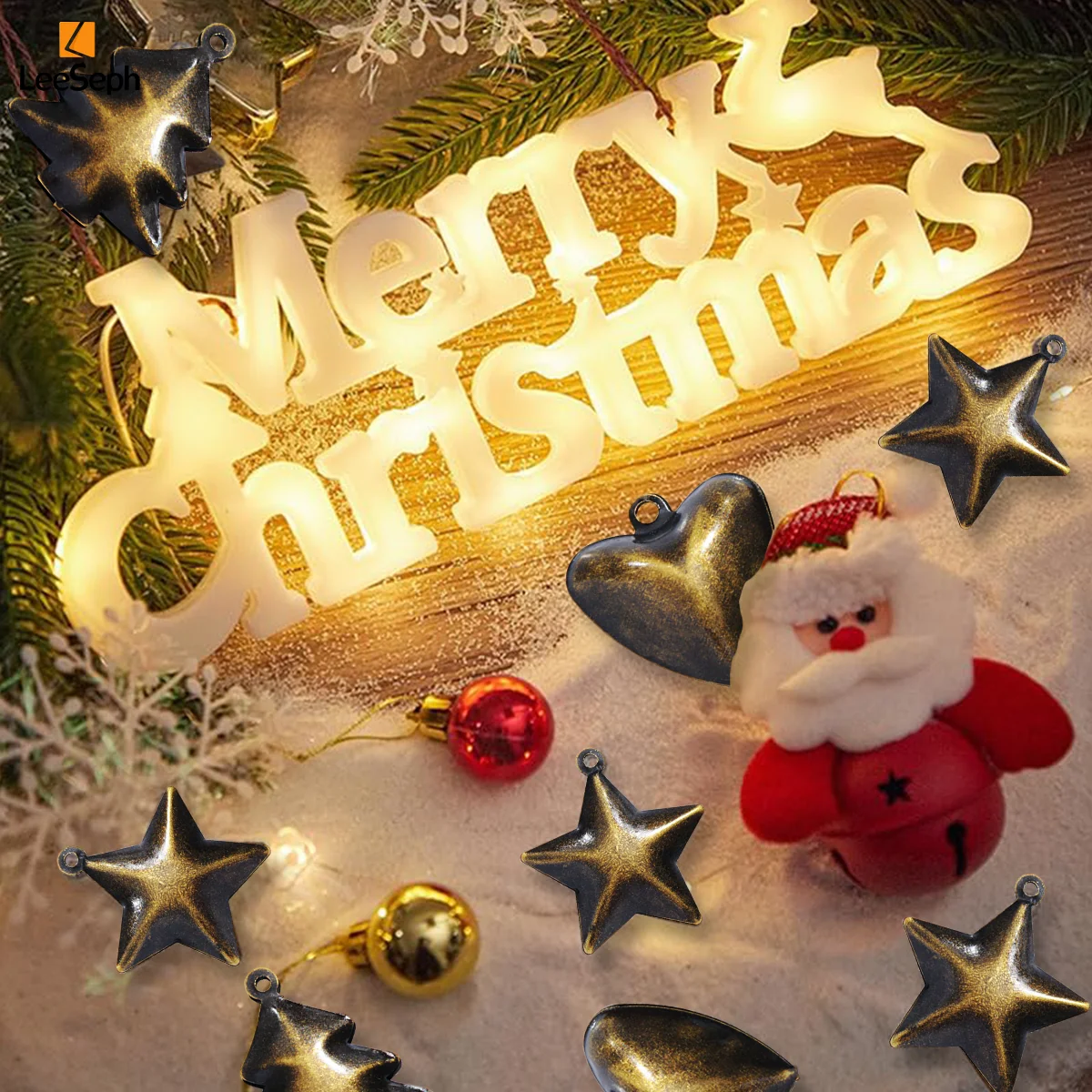 أجراس عيد الميلاد الصغيرة، أجراس معدنية مزخرفة عتيقة لشجرة عيد الميلاد مع فتحة تعليق، لتزيين مهرجان الزفاف لصالح DIY