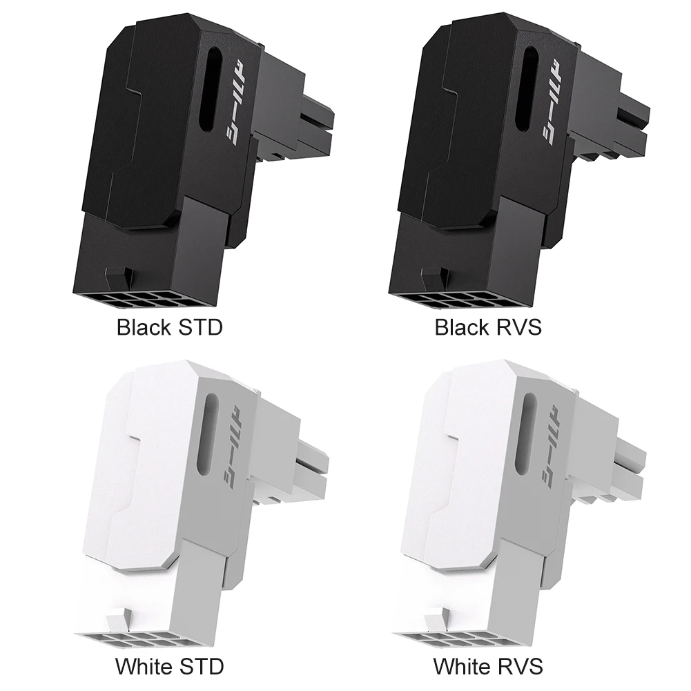 Adaptadores de corriente PCIe GPU de 8 pines, conector de dirección asistida, adaptador de codo de ángulo recto para tarjeta gráfica de PC de escritorio