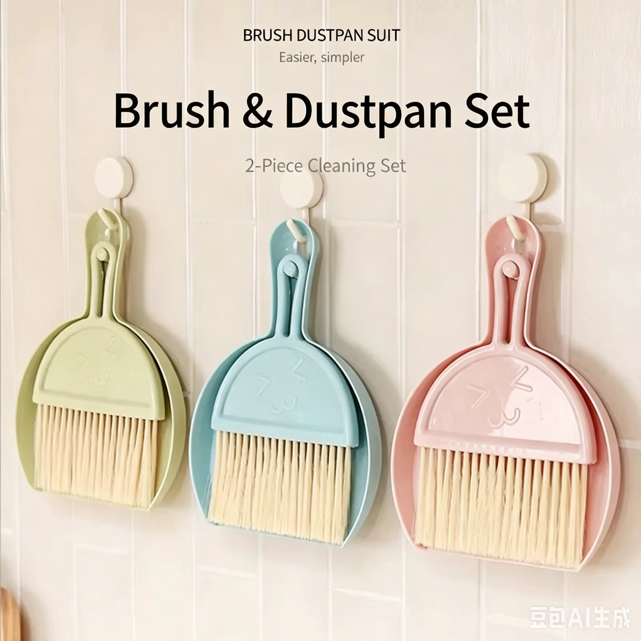 Mini Dustpan and Brush Set Hanging Design Pet Cage Cleaner for Hamster Rabbit Cat Litter Desktop Keyboard Dust Cleaning Tool