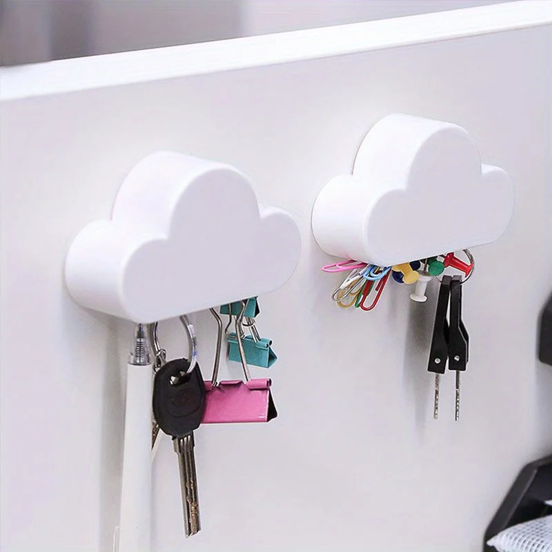 Creative Cloud Keychain Hook Magnet Suction Key Hanging - Sticky Key Rack for Wall and Doors - Easy Storage and Organization