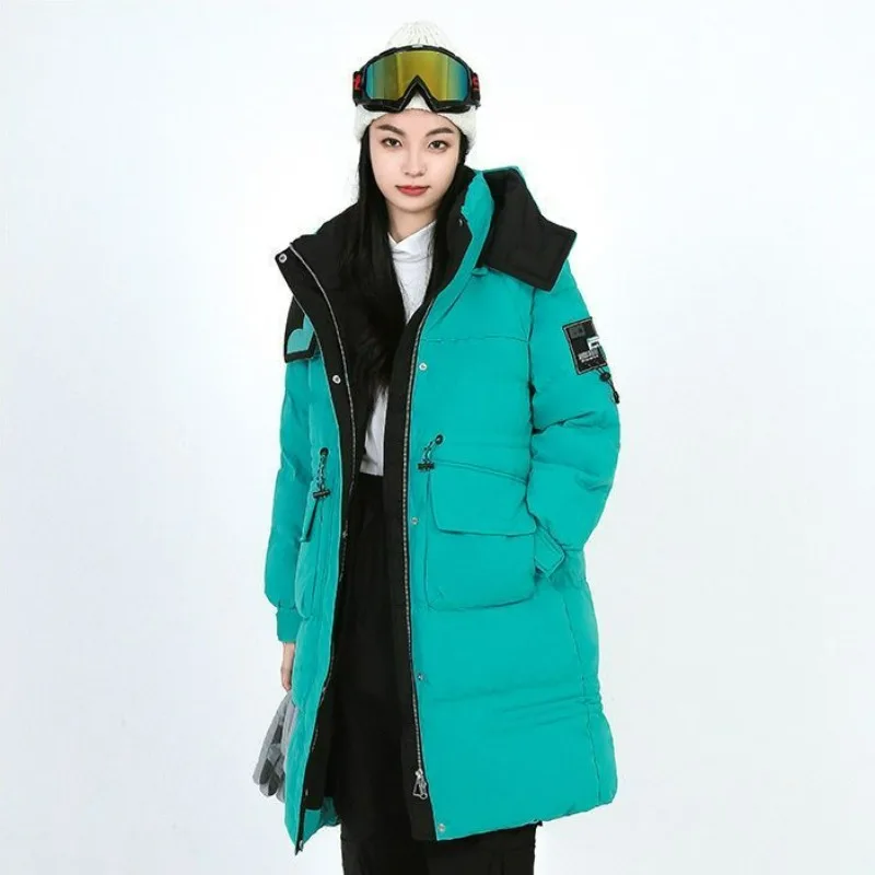 Doudoune à capuche mi-longue pour femme, pardessus femme, vêtements d'extérieur chauds, version Parkas adt optics, loisirs, hiver, nouveau, 2023