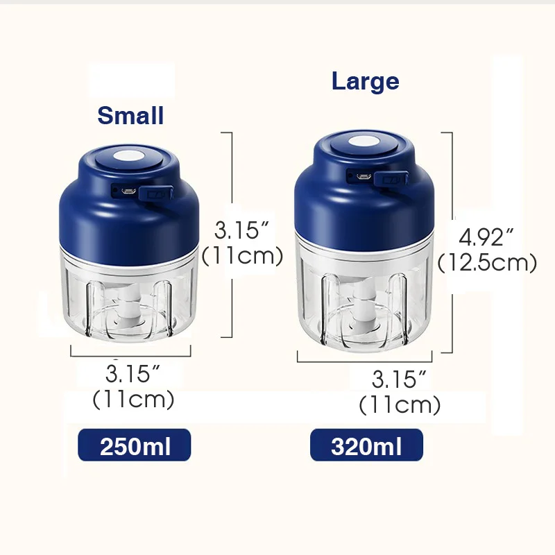 Rozdrabniacz do warzyw, elektryczny rozdrabniacz do czosnku, mini rozdrabniacz USB z możliwością ładowania, wydajny mały robot kuchenny, blender do warzyw