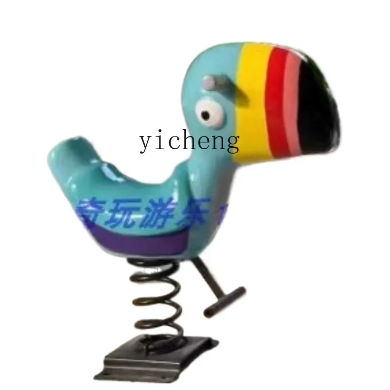 Children's FRP Single Spring The Hokey Pokey Kindergarten Community Scenic Spot Amusement Park Rocking HorseR15