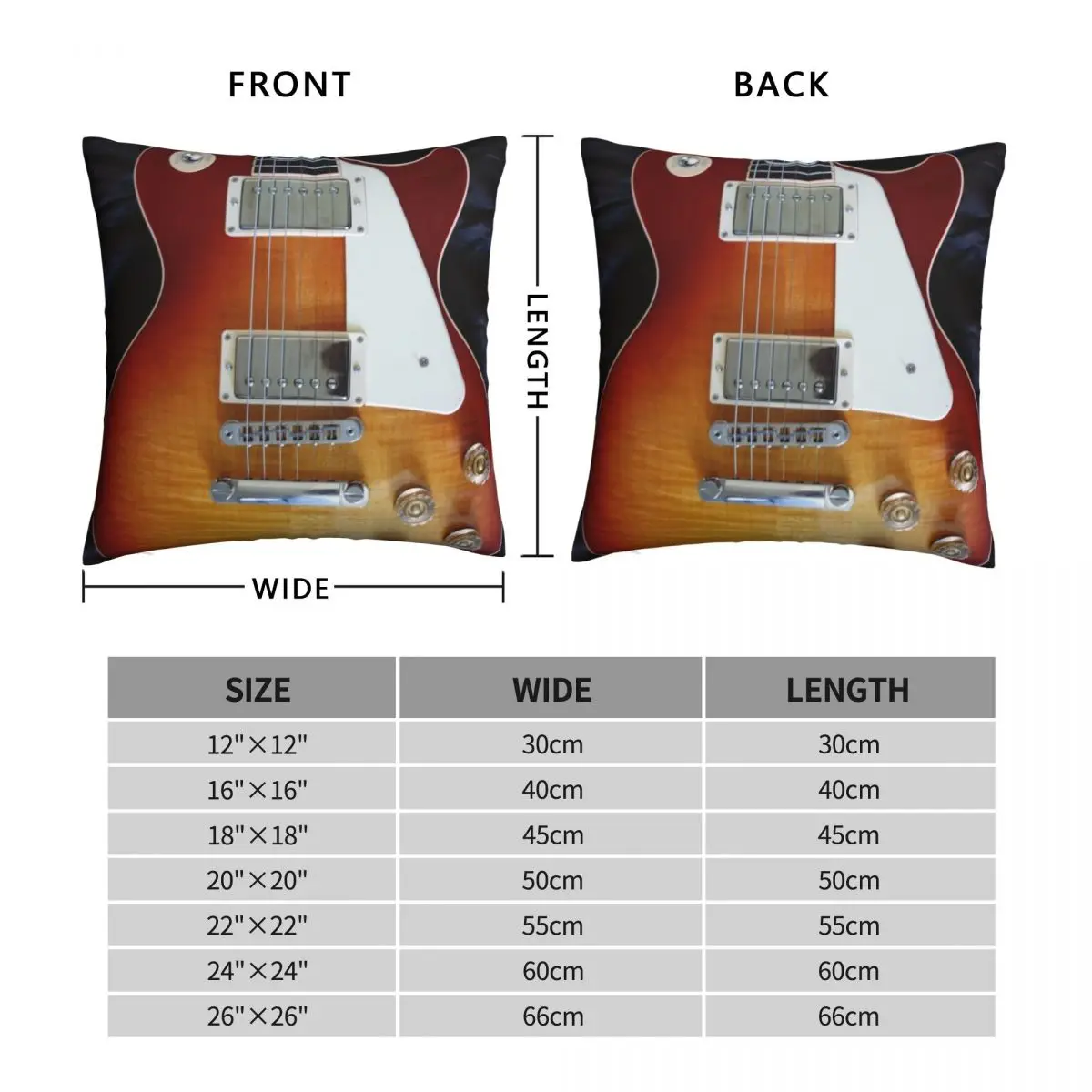 Gibson Les Paul Traditional 2015 Square Pillowcase Polyester Linen Velvet Printed Zip Decorative Bed Cushion Cover 18