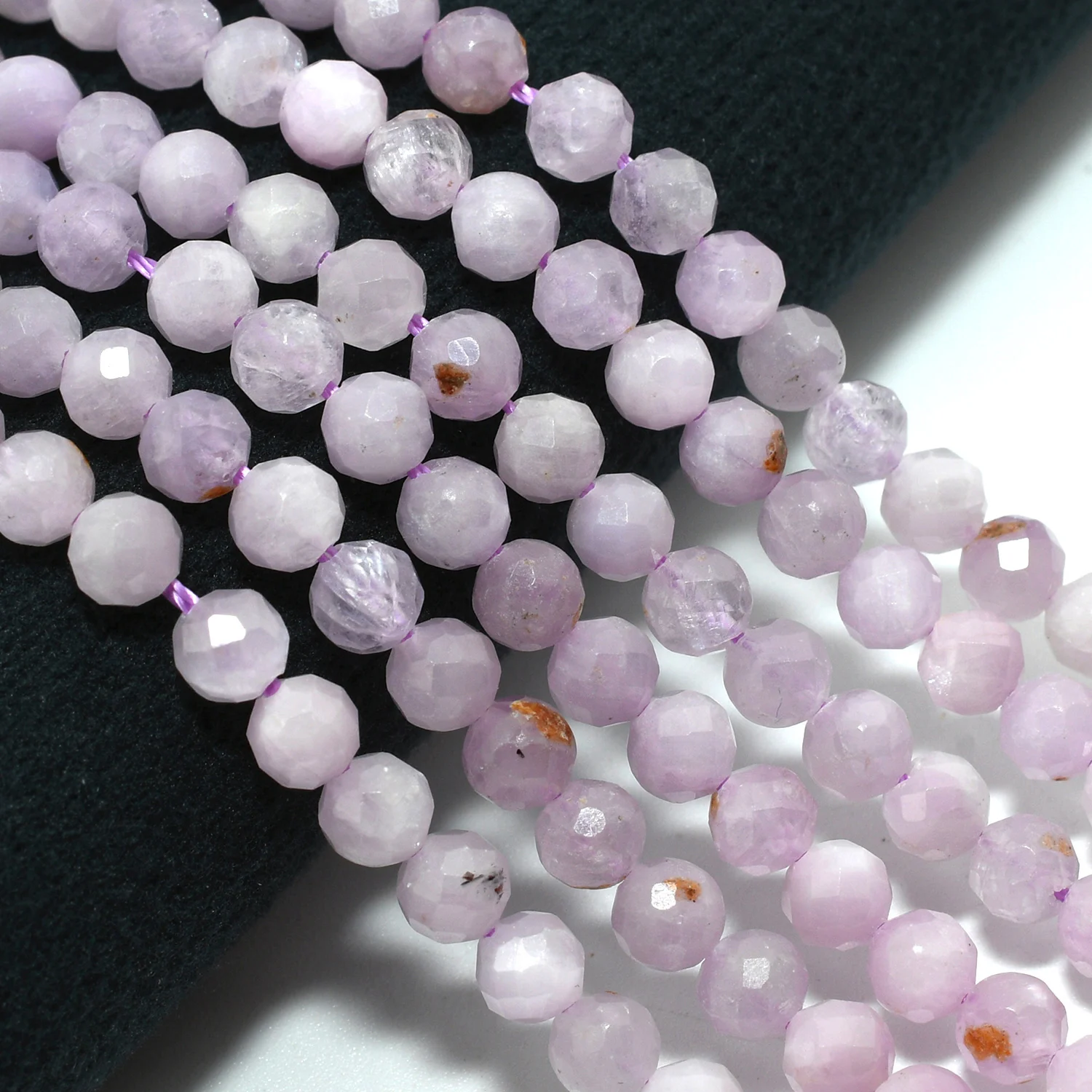 Natural Kunzite With Slight Defect Faceted Round Beads 4.6mm