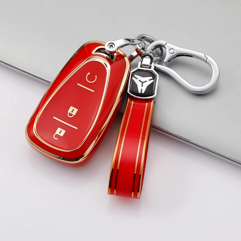 2 3 Buttons TPU Car Remote Smart Key Case Cover for Chevrolet Cruze Spark Camaro Volt Bolt Trax Malibu Auto Key Shell Keychain