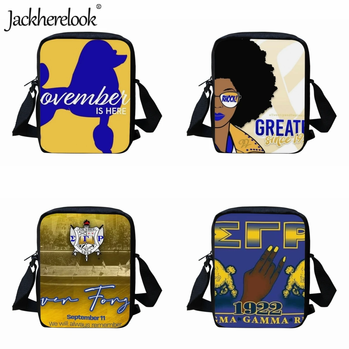 

Jackherelook New Hot Sigma Gamma Rho Sorority Printed Bookbags for Kindergarten Kids Fashion Trend School Messenger Lunch Bag