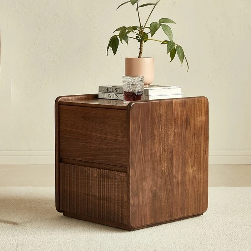 

black walnut bedside table solid wood removable side cabinet small apartment living room storage