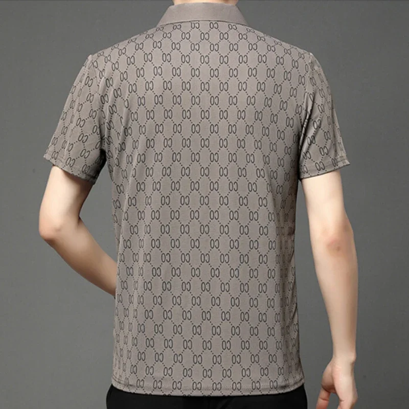 POLO de manga corta con letras de alta gama para hombre, camiseta informal de moda de verano, nueva