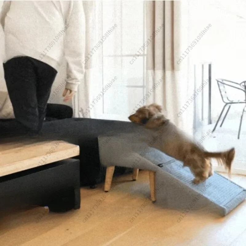 Split dog staircase ramp dual-purpose wooden footstool suitable for large, medium and small dogs