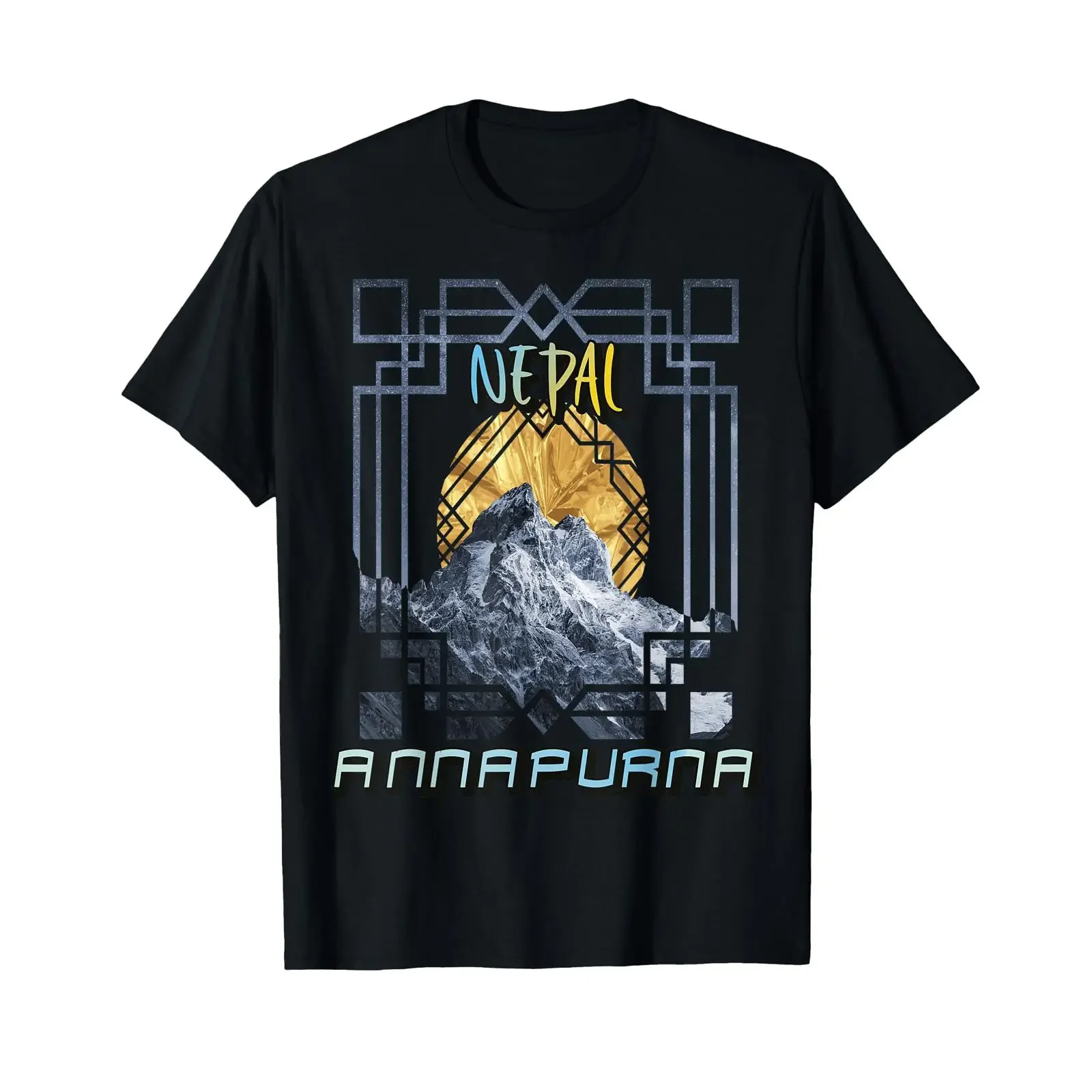 Hiking Nepal Annapurna Mountaineering Outdoor T Shirt black vintage Washed Stylish Versatile Comfortable graphic homme