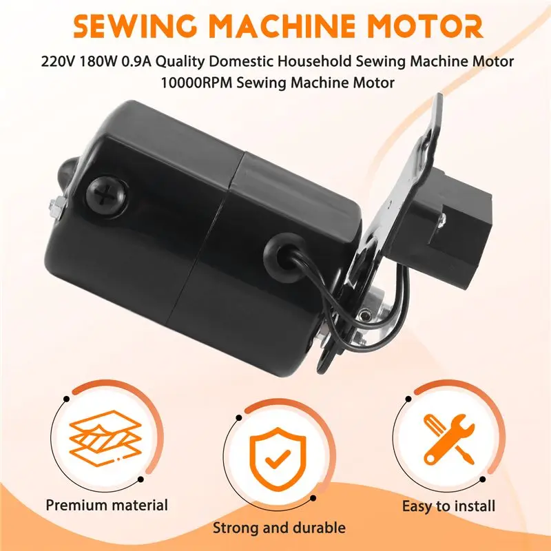 ABSJ-220V 180W 0.9A Quality Domestic Household Sewing Machine Motor 10000RPM Sewing Machine Motor Black