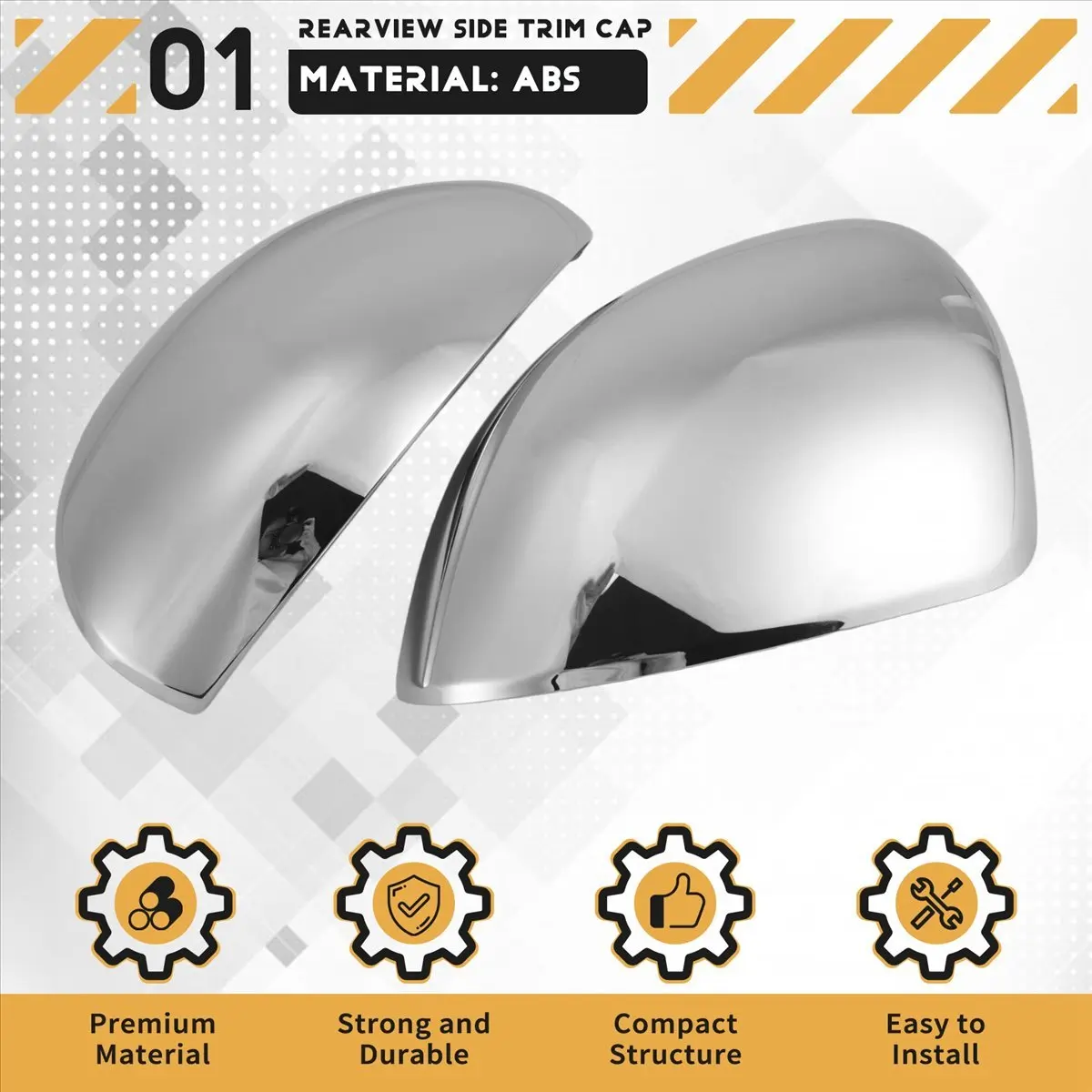 11-For FIAT 500X 2014 2015 2016 2017 2018 2019 Chrome Side Wing Fender Rearview Door Mirror Cap Trim Auto Cover Styling