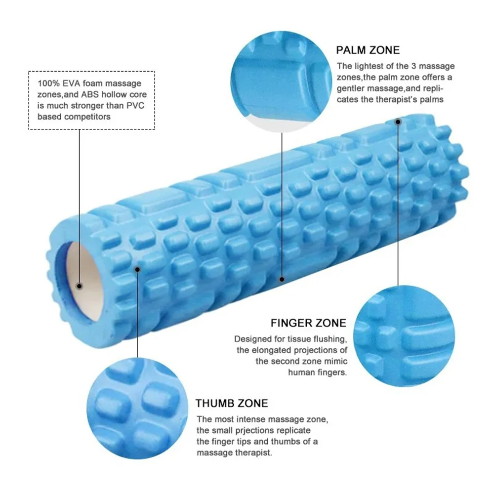 26/33cm Yoga Column Foam Fitness Pilates Back Muscle Massage Roller Gym Home Myofascial Release The Grid Body Relaxation