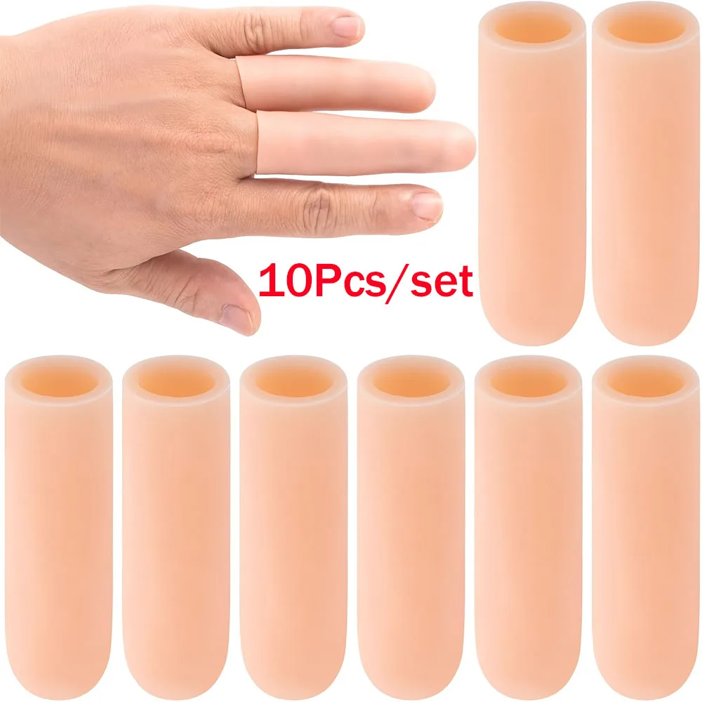 8pcs Finger Protector Tubes,Gel Finger Sleeves,Thumb Tubes for Golf,Basketball,Cracked Finger, Painting, Working