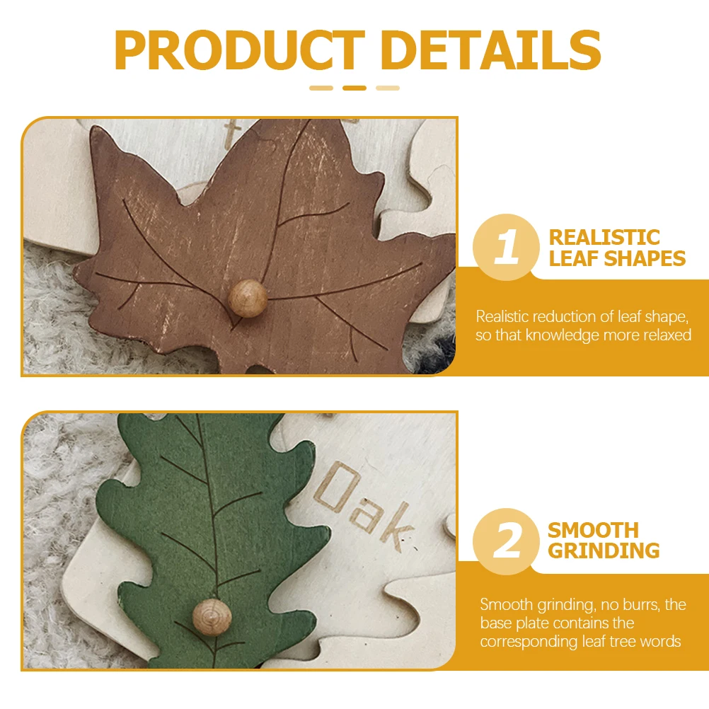 

4pcs Leaves Shape Puzzle Bright Colors Kids Toddler Child Shape Learning Toy Montessori Preschool Educational Wooden