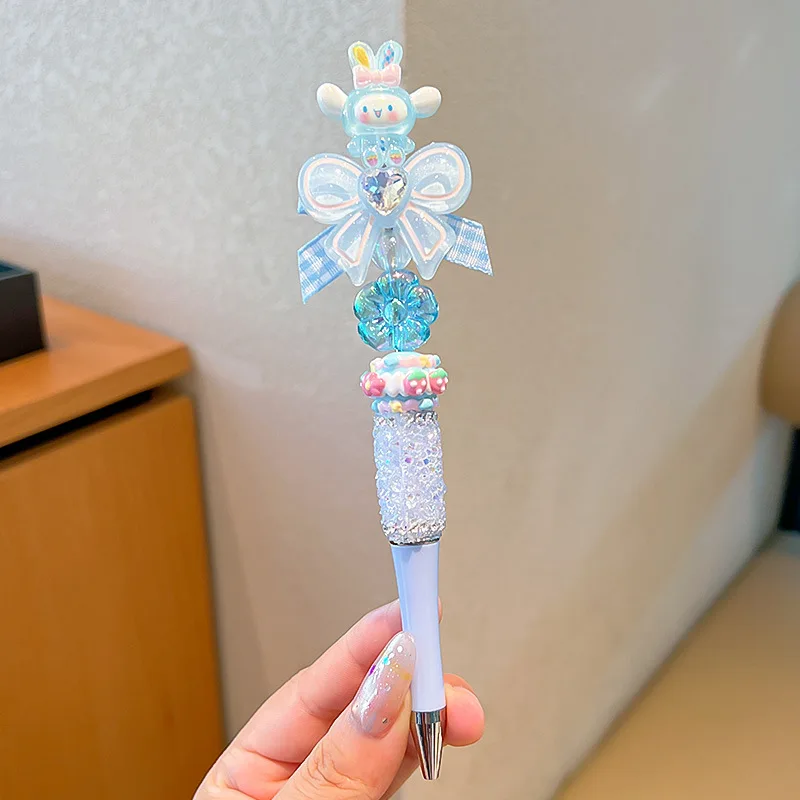 

Cartoon Sanrio Rabbit Sparkling Diamond Rotating Gel Pen Cute HelloKitty My Melody kuromi Girl Student Bead Pen Stationery Gift