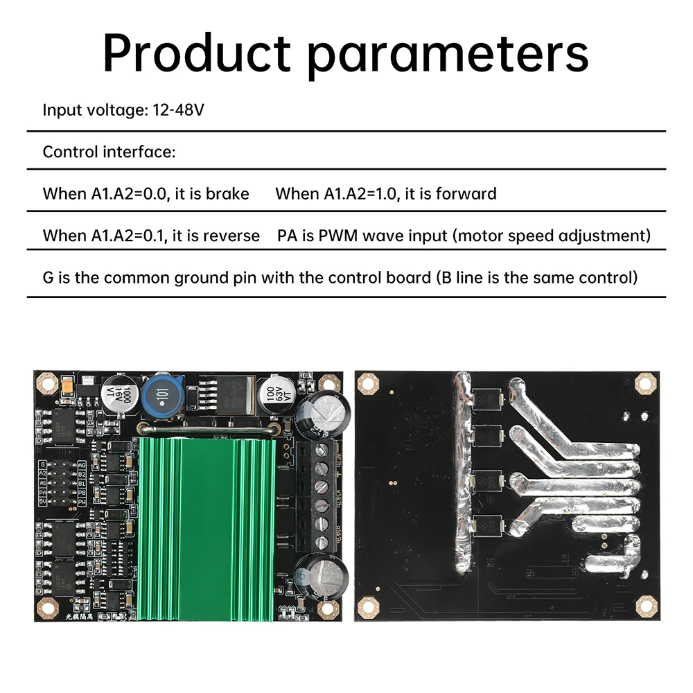 

12-48 В постоянного тока, 100 А, модуль драйвера двойного двигателя, драйвер двигателя постоянного тока, сверхвысокая мощность, изолированная оптопара с H-мостом