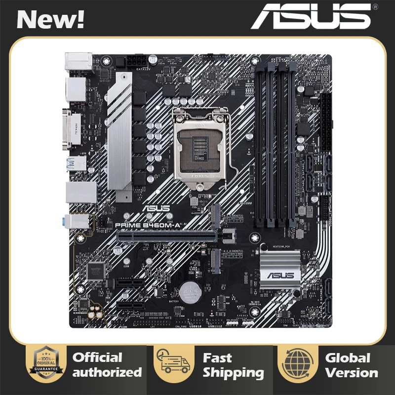 เมนบอร์ด ASUS ไพรม์ B460M-A LGA1200รองรับส่วนหัว Aura SYNC RGB M.2คู่ DDR4 2933MHz