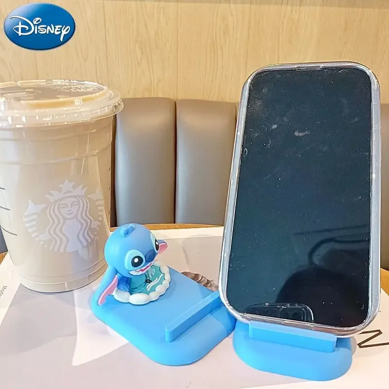 Disney Stitch Phone Holder Cartoon Doll Desktop Multifunctional Mobile Phone Rack Blue Cute Ornaments Birthday Gift